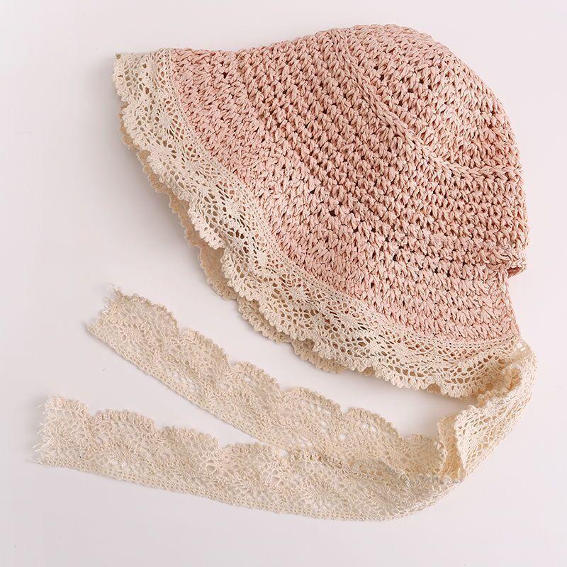 Baby Hat Summer Sun Hat Children's Straw Hat Large Eave Sun Protection 1-5 Years Old Summer Fishing Hat for Girls