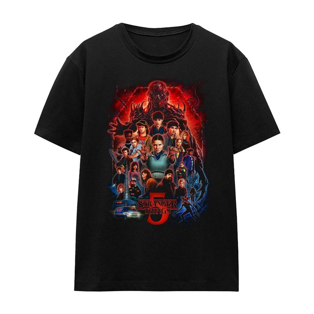 Stranger Things 5 Poster Womens 100% Cotton T-shirt Mens Tees Top S-2XL, Black