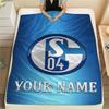 1PC Custom Name FC Schalke 04 Patterned Flannel Blanket Suitable For All Seasons for Home Decor Warmth and Comfort Gifts Holiday Present_xia