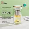 High-End Double-Layer Antibacterial Glass Travel Tea Cup