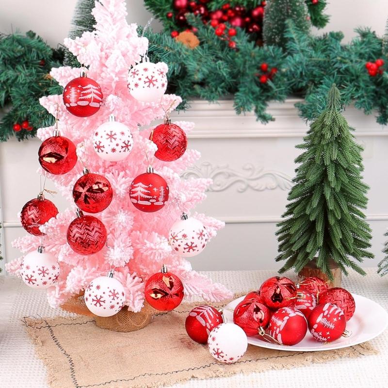 24Pcs Elegant Christmas Decorative Sphere Stylish Hand Painted Christmas Ornament For Christmas Party