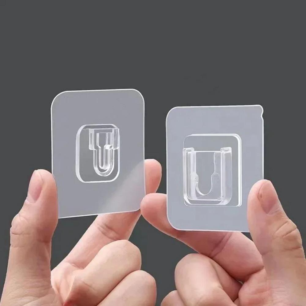 1/3/5/10/20 Pairs Double Sided Self Adhesive Wall Hooks Transparent Invisible Hook Wall Storage Holder Kitchen Bedroom Organizer