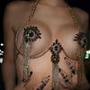 Chaîne de corps à franges strassée Chaîne de taille Club de nuit Soutien-gorge Bikini Chaîne de corps pour femme