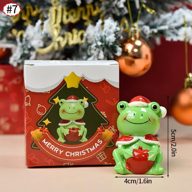 Christmas Decorations Resin Miniature Figurines Mini Santa Claus Snowman Xmas Tree for Xmas Goodie Bag Fillers Party Favors