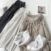 Fleece and Thin Wide-leg Pants Women's Autumn and Winter Drooping Glutinous Rice Loose Straight-leg Pants Casual High-waisted Drawstring Mopping Pants