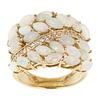 Luxury Inlaid White CZ Imitation Opal Women's Ring Dazzling Gold Color Geometry Daily Wear Party Jewelry Anniversary Gift