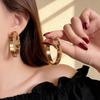 Hong Kong Style Plush Leopard Print Big Earrings Fashion Versatile Temperament Earrings Women'S High Sense Retro Fashionable Ear Jewelry