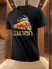 Golden Train Print Tshirt - Breathable Lightweight Polyester