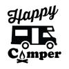 HZX1428 Happy Camper Wohnmobil-Reise-Autoaufkleber, Vinyl-Aufkleber, wasserfester Aufkleber auf der Heckscheibe der Karosserie
