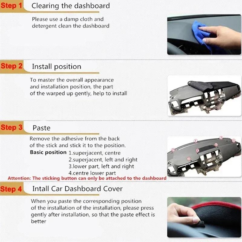 Car Dashboard Cover Non Slip Pad For Renault Captur 2014 2015 2016 2017 2018  LHD RHD Dash Mat Sun Shade Pad Anti-UV Cushion