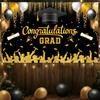 Congratulations Grad Graduation Photography Backdrop Celebrate Polyester Graduates Background Glitter Happy Graduation Banner