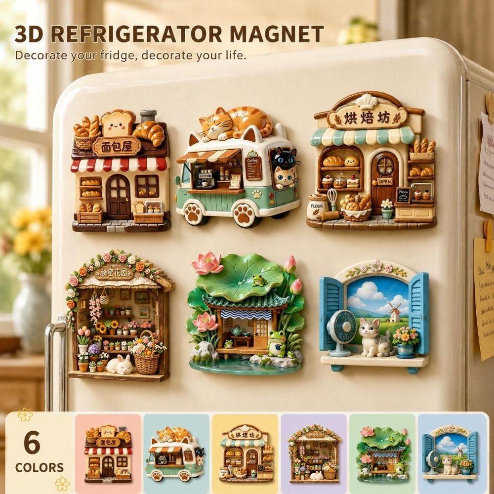 Simulation Refrigerator Magnet 3D Relief Decorative Fridge Magnet Cat Fridge Magnet  Kitchen Decor