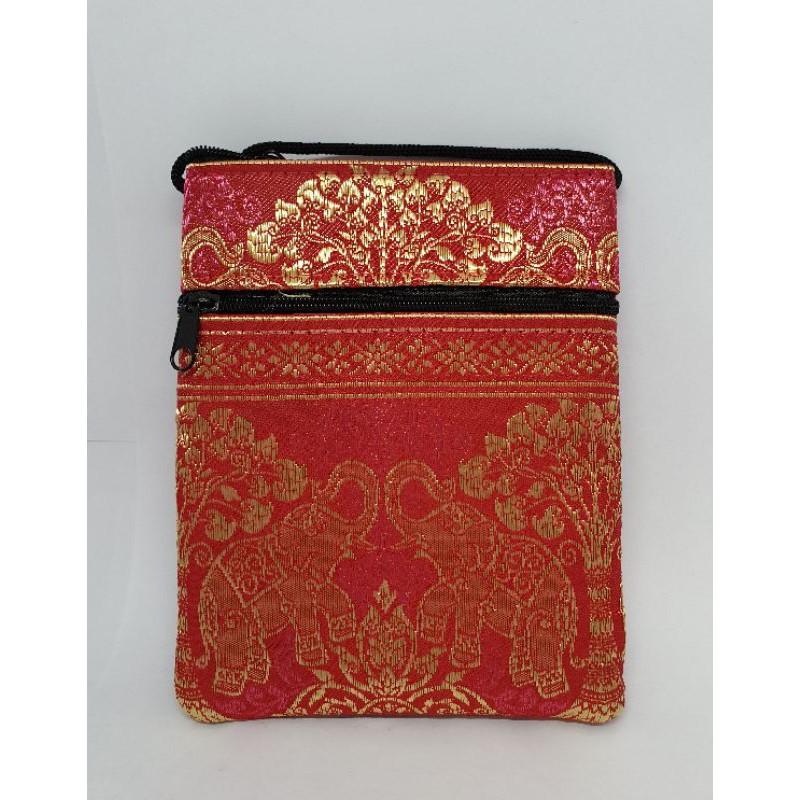 Phone Bag Shoulder Bag Small Bag Passport Bag Neck Bag Gift Souvenir Present Bag Crossbody Bag Elephant Handmade Handcraft