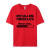 Summer New Tshirts Installing Muscles Please Wait Loading Bar Funny Print T Shirt Men Women Loose Cotton Short Sleeve Cool Tees