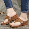 Zomer Dames Sandalen Romeins Retro Borduurwerk Effen Kleur Wedge Dames Sandalen Slip On Platform Strand Klassiek Vrouwelijk Water Schoenen