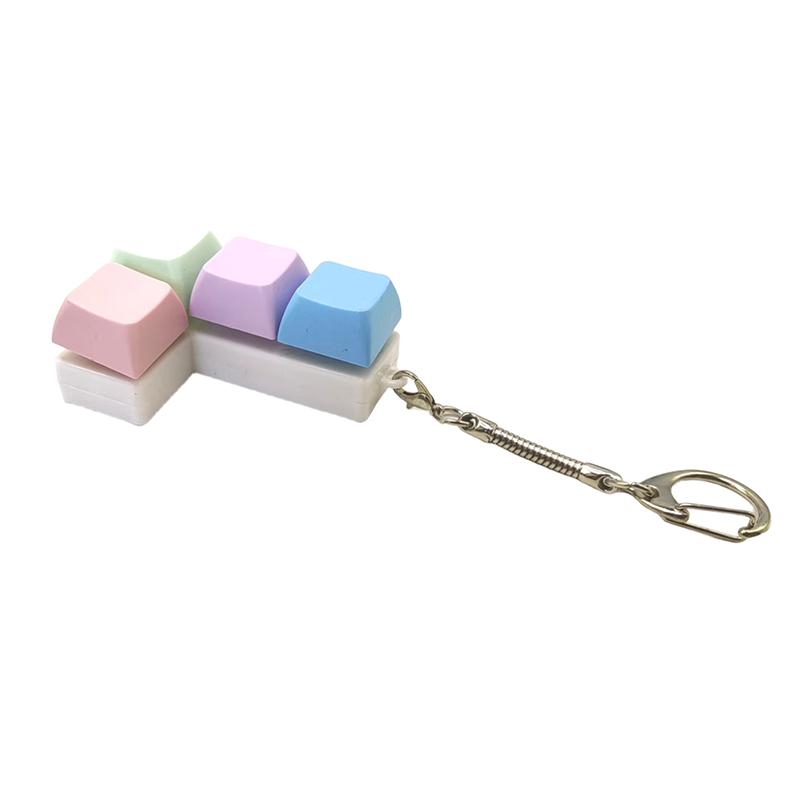 Creative Decompression Keyboard With Macaron-Shaped Keycaps Decompression Keychains And Small Toy Pendants