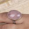 Anello con Pietra Preziosa Ovale Quarzo Rosa, Anello di Designer Fatto a Mano, Anello Pietra di Nascita, Gioielli in Argento, Anello con Lunetta, Argento Sterling 925
