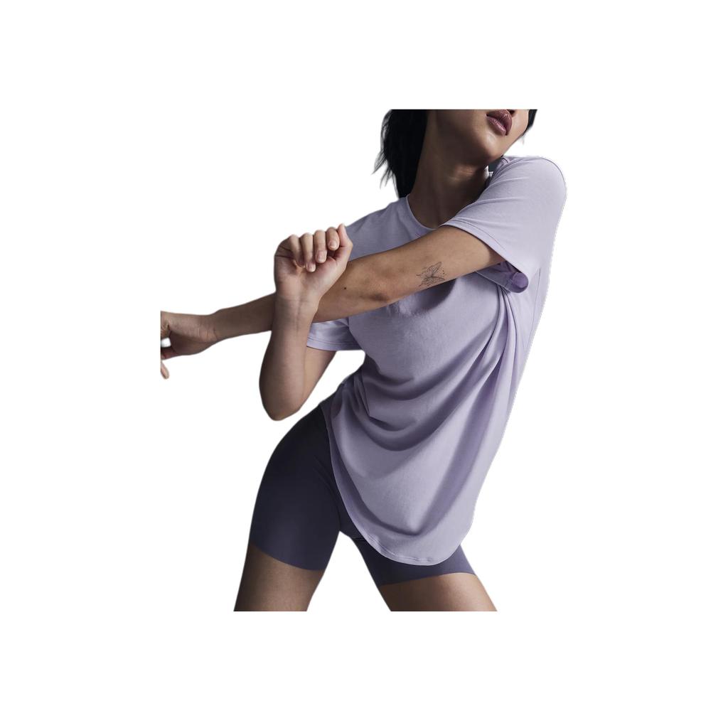 Nike Solid Color Dopamine Quick-Dry Loose Casual Short Sleeve Drop Shoulder T-Shirt Women T-Shirts Purple FN2815512