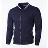 Large Size Men's Spring and Autumn Coat Stand Collar Jacket Solid Zipper Outerwear