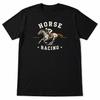 Horse Racing Graphic T-Shirt Black Galloping Horse Jockey Sports Fan Tee