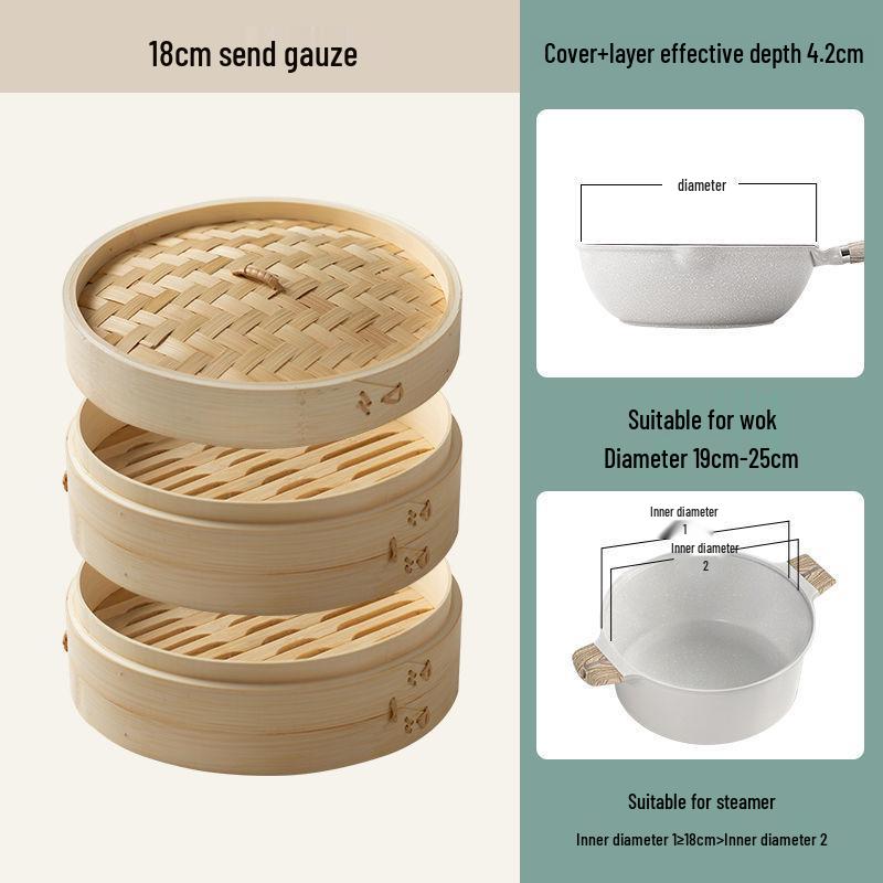 Commercial Handmade Bamboo Steamer for Dim Sum, Xiaolongbao, Mantou, and Rice