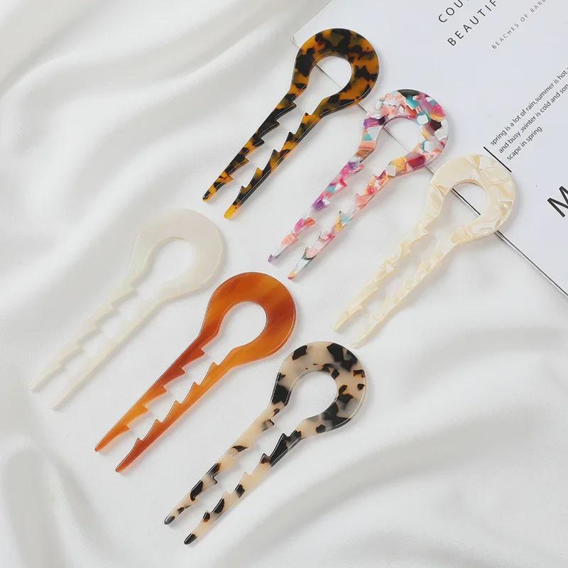 European & American Fashion Acetate U-Shaped Non-Slip Hairpin