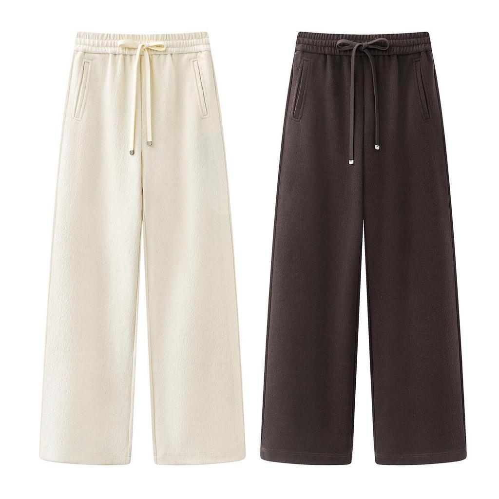 2025 Winter Women's High-Waist Drawstring Casual Drape Pants
