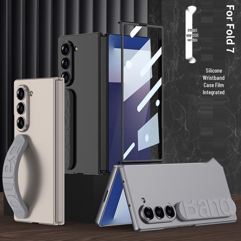 Samsung Z Fold7 Silicone Folding Phone Case with Elastic Wristband