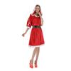 Christmas Women 2 Piece Mrs Claus Santa Costume for Christmas Party Dress Hooded