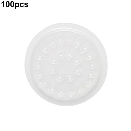 Yousheng 100Pcs Eyelash Glue Holder Abundant Quantity Rich Colors Multiple Grooves Disposable PVC Eyelash Extension Glue Holder Pallet Pad Makeup Tool