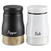 2Pcs 120ML Salt Pepper Shaker Stainless Steel Clear Glass Large Capacity Refillable Condiment Dispenser Container Spice Bottle Kitchen Gadgets