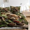 3-teiliges Anime-Cartoon-Bären-Bettwäscheset - Enthält einen Bettbezug und zwei Kissenbezüge (Kein Kern) - Perfekt für Schlafzimmer- und Gästezimmerdekoration