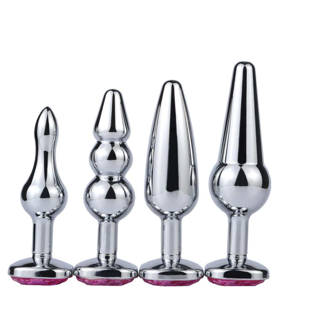 Cute Cat Face Crystal Stainless Steel Metal Anal Plug Stimulator Anal Sex Toys Prostate Massager Dildo Sexy Masturator for Adult
