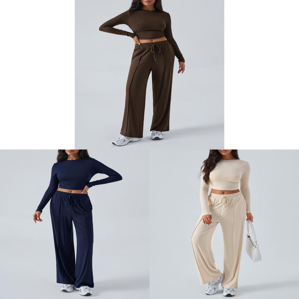 Pure Color Casual Pants For Women With Wide Leg Design For Autumn Winter Comfort