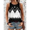 Summer Fashion New Women's Casual Sleeveless Round Neck Printed Top