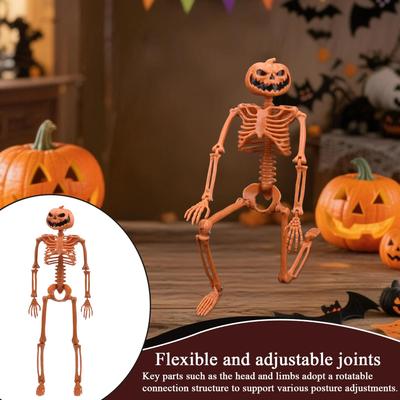 Décoration d'Halloween Squelette Sculpture Squelette Corps Entier d'Halloween 2,95 Pieds Articulations Mobiles Os Humains Réalistes Pour Intérieur