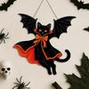 Gothic Style Halloween Bat Welcome Sign Wooden Hanging Decoration Sign  Outdoor Garden