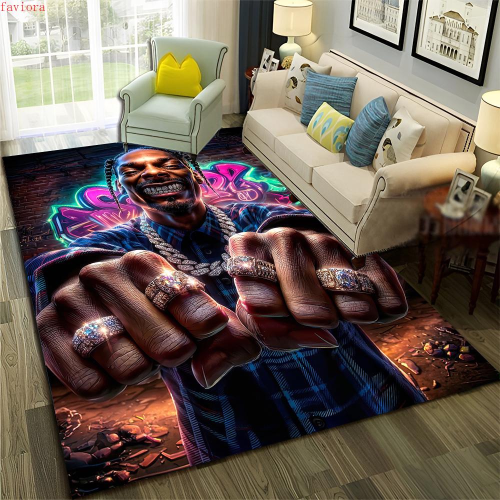 3D Top Rapper Legend Star Art Cartoon Hip Hop Rug for Bedroom Living Room Sofa Home Doormat Decor,large Play Non-slip Floor Mat