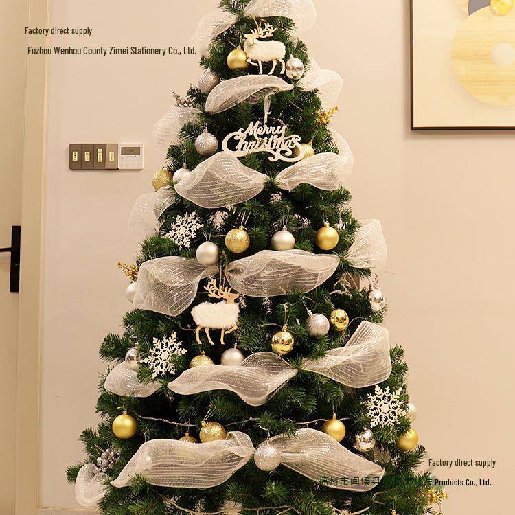 Colorful Christmas Tree Ribbon - Xiaohongshu Internet Celebrity Decoration, Mesh Flower Wreath Bow, New Style