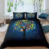 Tree of Life Duvet Cover Set Botanical Branches Leaves Bedding Set Psychedelic Mysterious Colorful Plant Polyester Quilt Cover