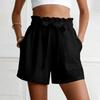 Summer Shorts For Women Casual Ruffle Drawstring High Waist Wide Leg Shorts
