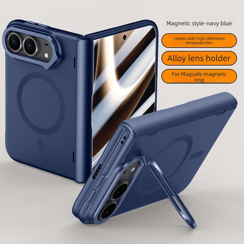 Case For iPhone Duo Fold Case Lens Mount Stand Protective Back Cover For MagSafe Magnetic Wireless Charging Phone Shell Funda