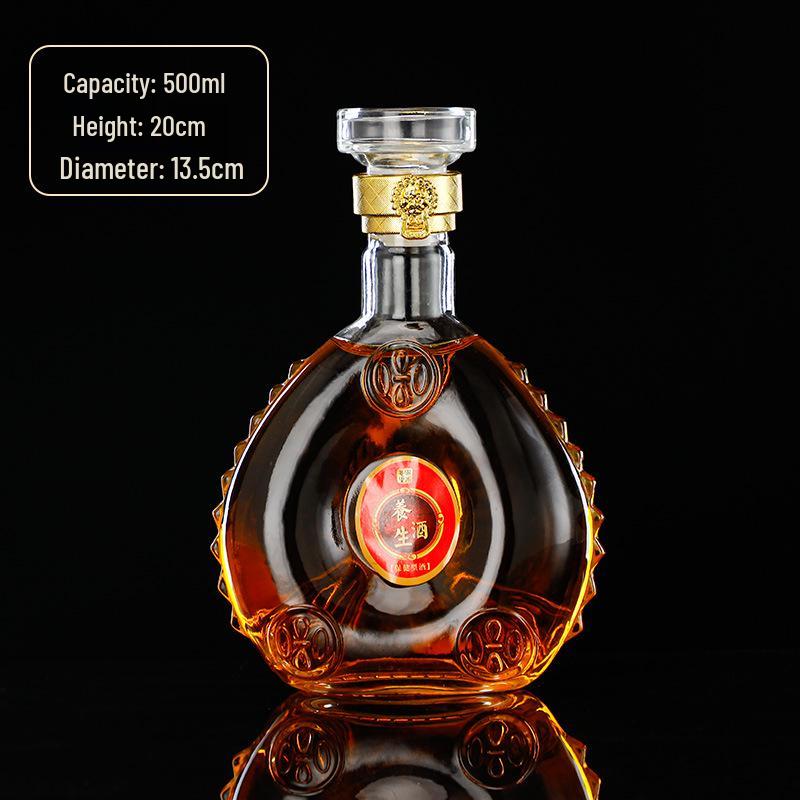 Bottiglia da Vino in Vetro Spesso di Alta Qualità 500ml/750ml - Sigillata per Liquori Esteri, Fai-da-te (Homebrewing), Conservazione di Distillati XO
