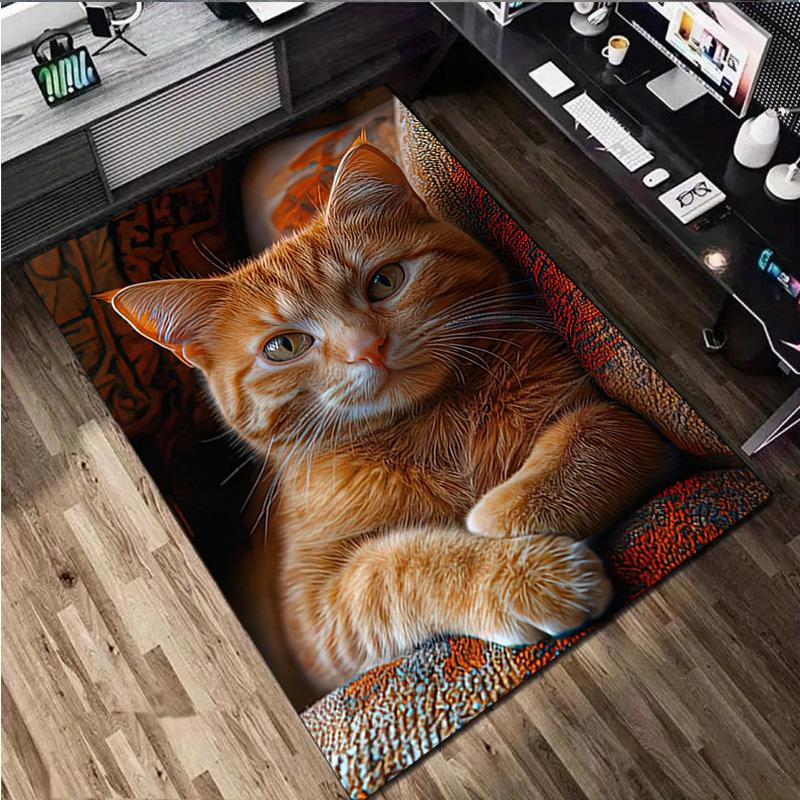Cat Rug - Home carpet Office Decorative Carpet For Living Room Bedroom Door Mat Floor Rug Computer Chair Area Rug