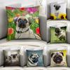 Cute Pug Dog Pillow Case Sofa Decorative Home Double-sided Print Plush Square Throw Pillow Covers Cushion Decor Cover