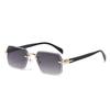Metal frameless sunglasses hot-selling outdoor metal hinge quality glasses men's and women's trimmed sunglasses