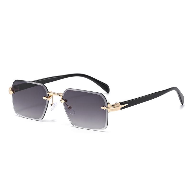 Metal frameless sunglasses hot-selling outdoor metal hinge quality glasses men's and women's trimmed sunglasses