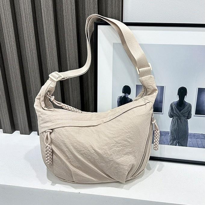 Crossbody Nylon Tote Bag With Stitching Design For Casual Outfits