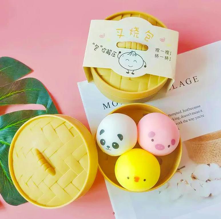 Dumpling Squishy Toys Cartoon Dumpling Anti Stress Ball Pinch Vent Fidget Sensory Toys Squishy Tabas Abreact SquishSurprise Gift