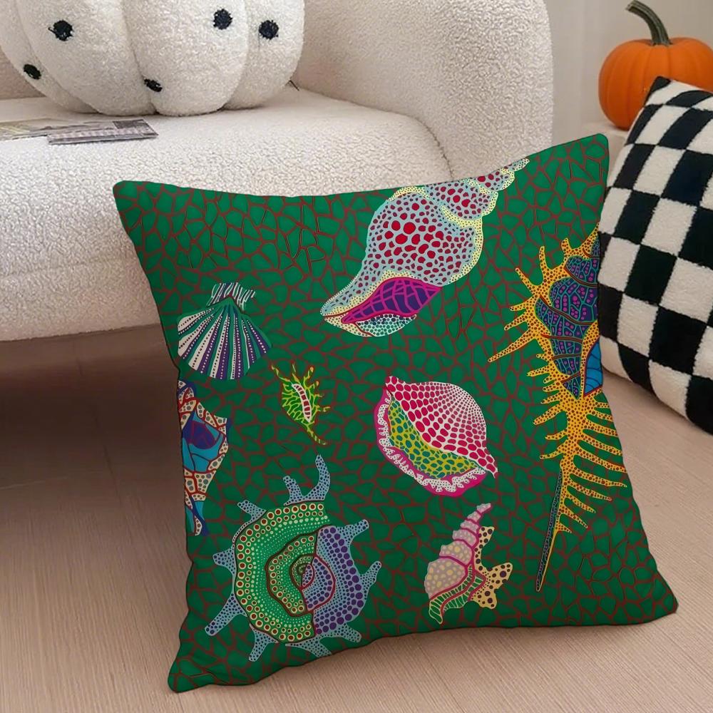 Dot Art Y-Yayoi Kusama Cushion Cover Throw Pillow Cover Hidden Button Durable Polyester Chair Cushion